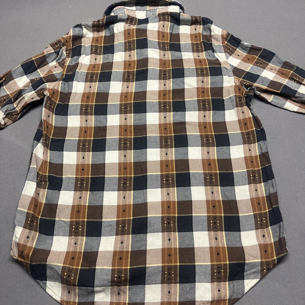 FRYE Mens Plaid Flannel Shirt Long Sleeve Button Up Western Style Size Medium - Picture 5 of 6